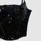 Women's Glam Sequin Bustier Top