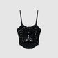 Women's Glam Sequin Bustier Top