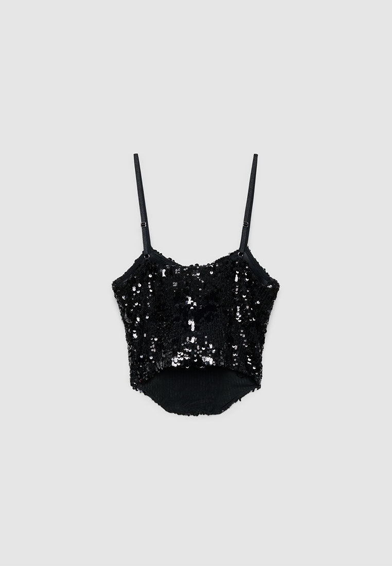 Women's Glam Sequin Bustier Top