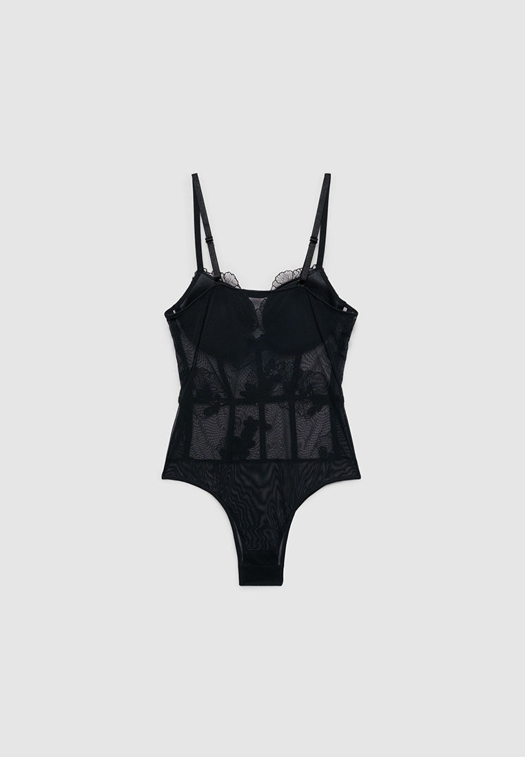Women's Lace & Sequin Corset Bodysuit