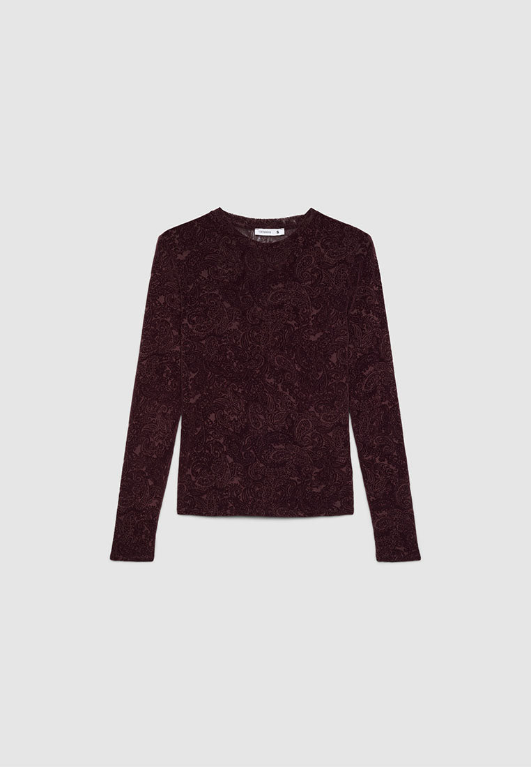 Women's Paisley Sheer Mesh Top