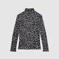 Women's Leopard Print Fitted Turtleneck