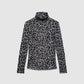 Women's Leopard Print Fitted Turtleneck