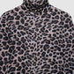 Women's Leopard Print Fitted Turtleneck
