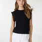 Women's Fitted T-shirt with Pleated Sleeves