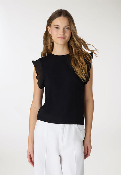 Women's Fitted T-shirt with Pleated Sleeves