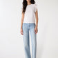 Women's Fitted T-shirt with Pleated Sleeves