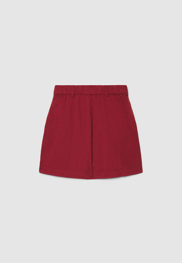 Women's Plain Linen-Effect Shorts