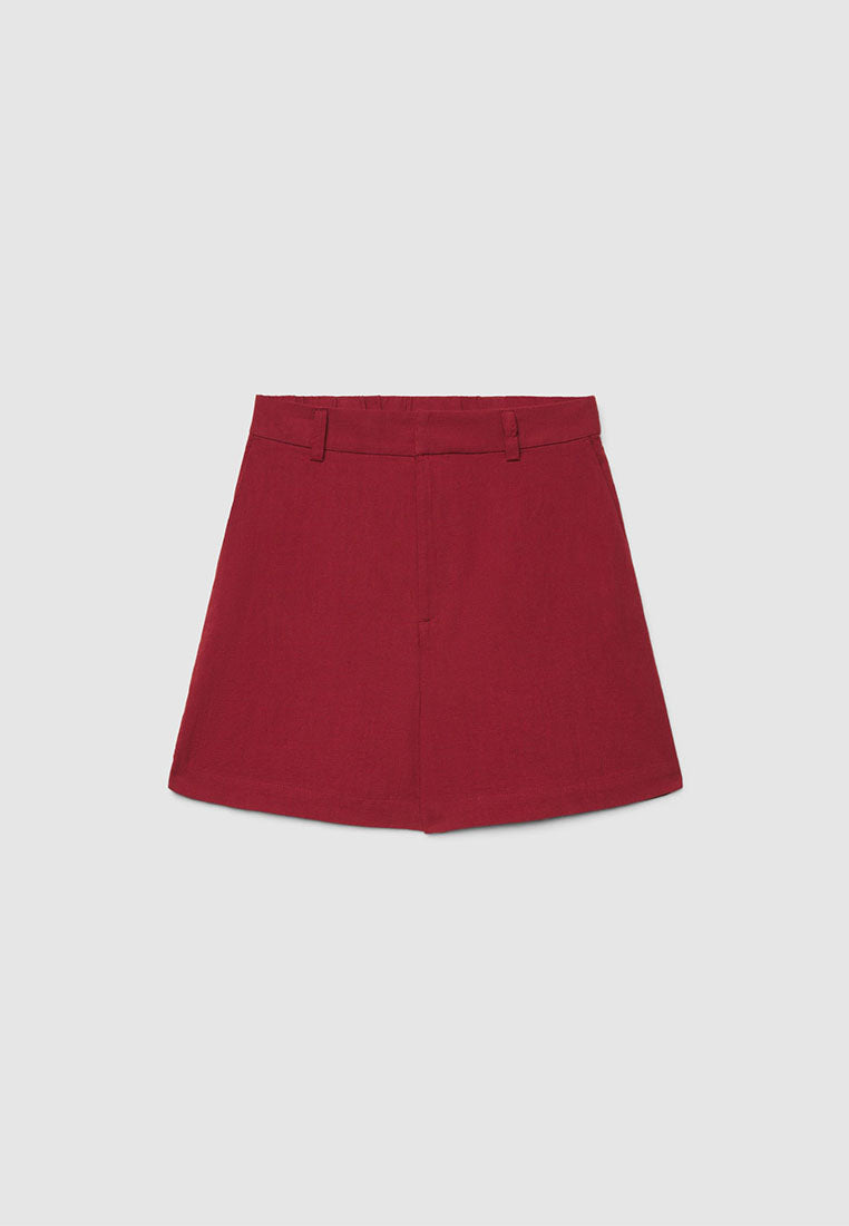 Women's Plain Linen-Effect Shorts