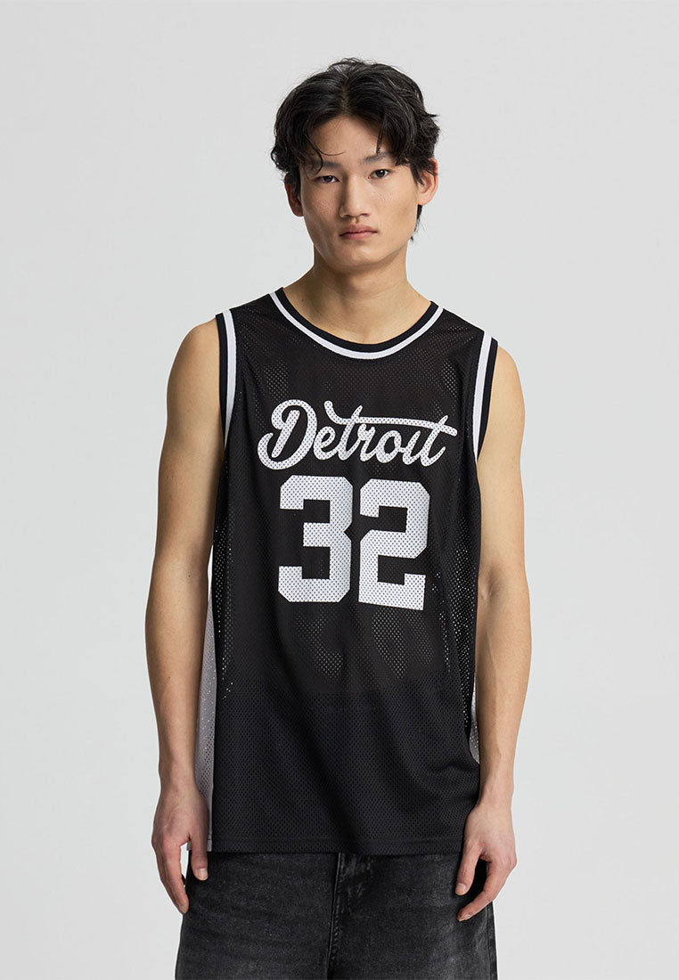 Men's Basketball Print Mesh Tank Top