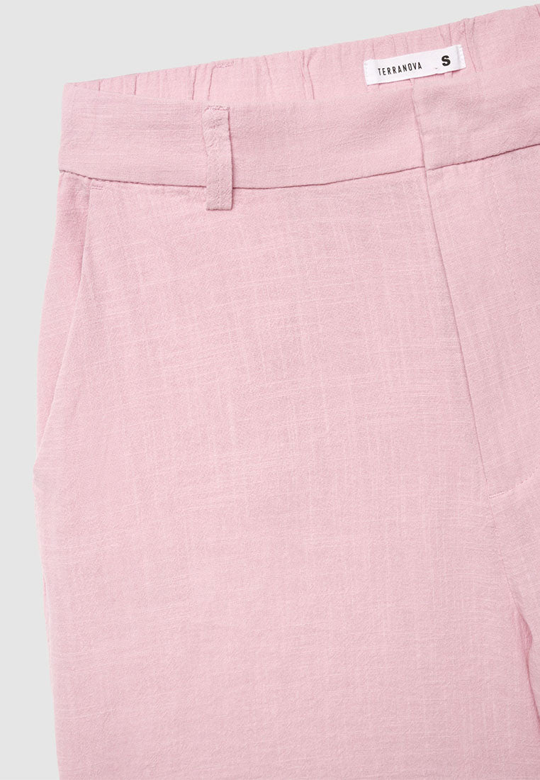 Women's Plain Linen-Effect Shorts