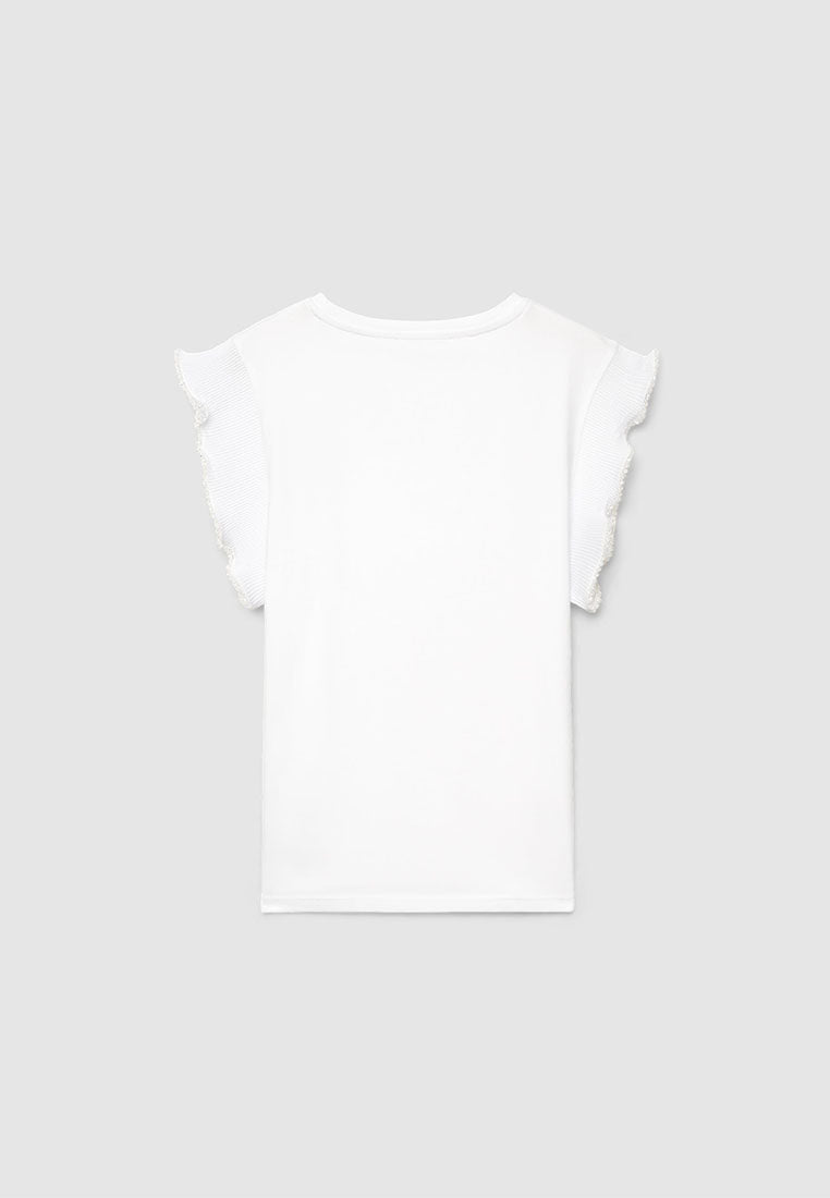 Women's Fitted T-shirt with Pleated Sleeves