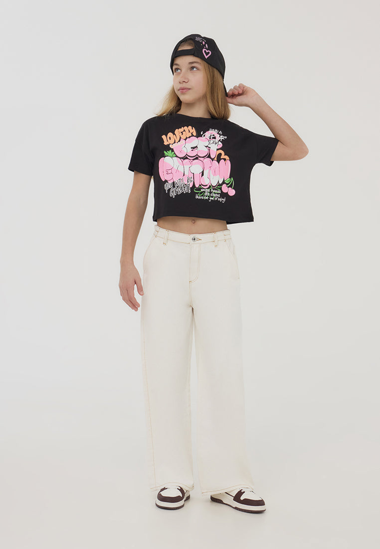 Kids Girls Short-sleeved T-shirt