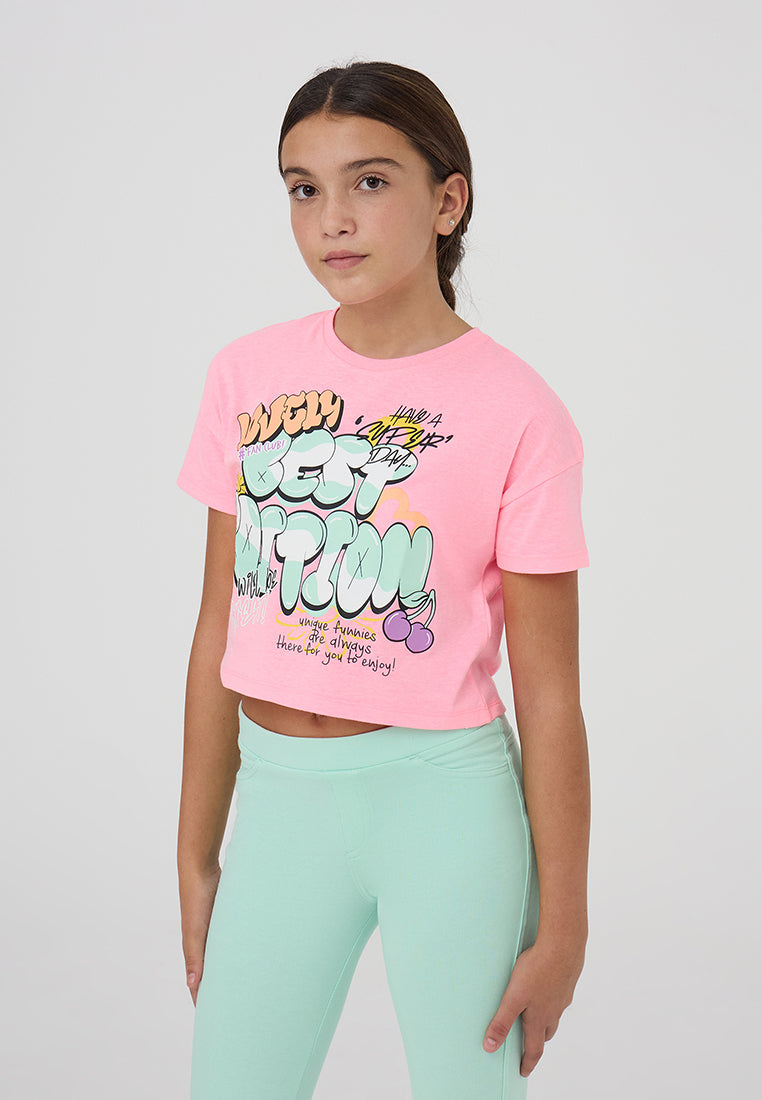Kids Girls Short-sleeved T-shirt