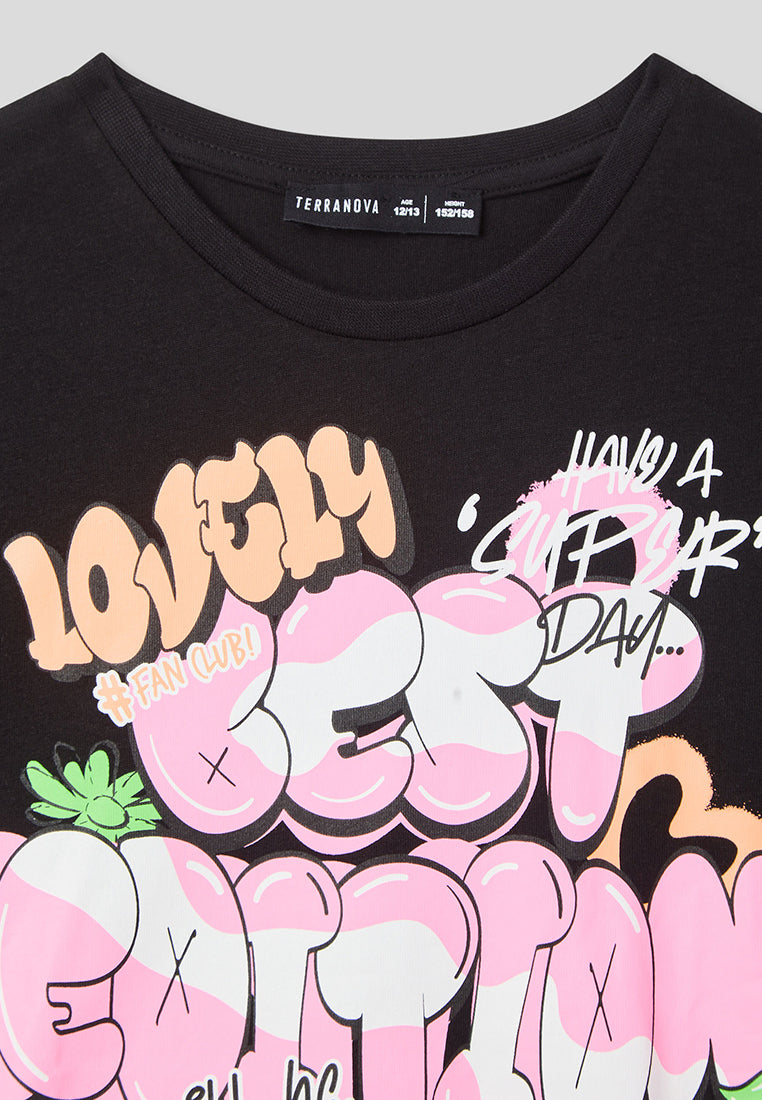 Kids Girls Short-sleeved T-shirt