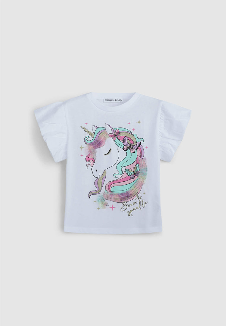 Kids Girls Short-sleeved T-shirt