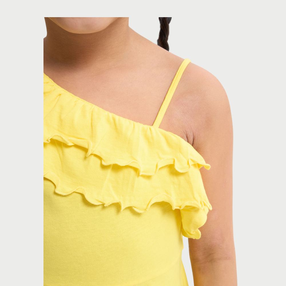 One-Shoulder Ruffle Dress