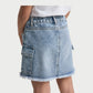 Cargo-Style Denim Skirt