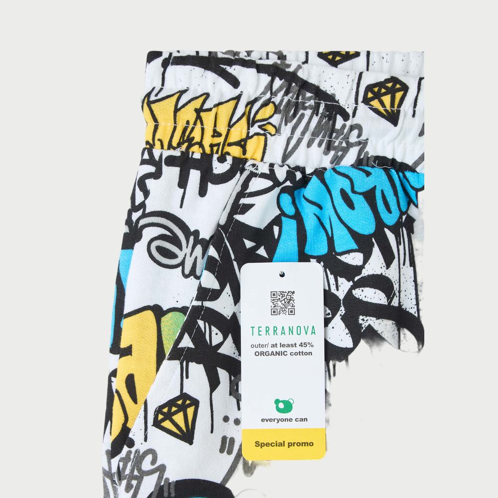Graffiti Print Bermuda Shorts