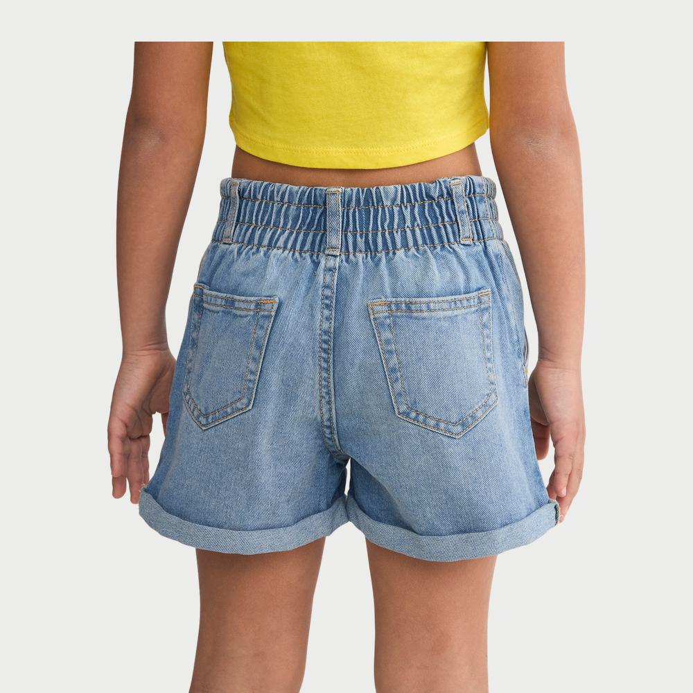 Paper Bag Denim Shorts