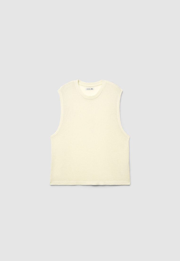 Men's Boxy Sleeveless Knit T-shirt