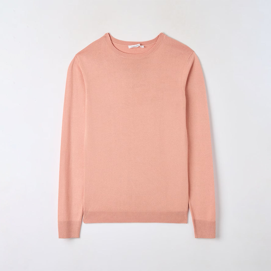 Viscose Solid Color Crew Neck Sweater