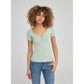 Wide Neckline Fitted Henley T-Shirt