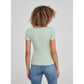 Wide Neckline Fitted Henley T-Shirt