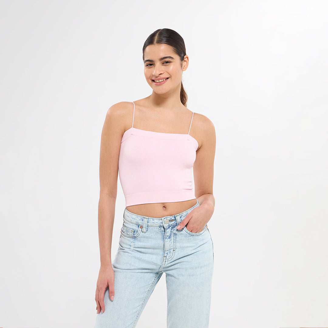 Thin Strap Bandeau Crop Top