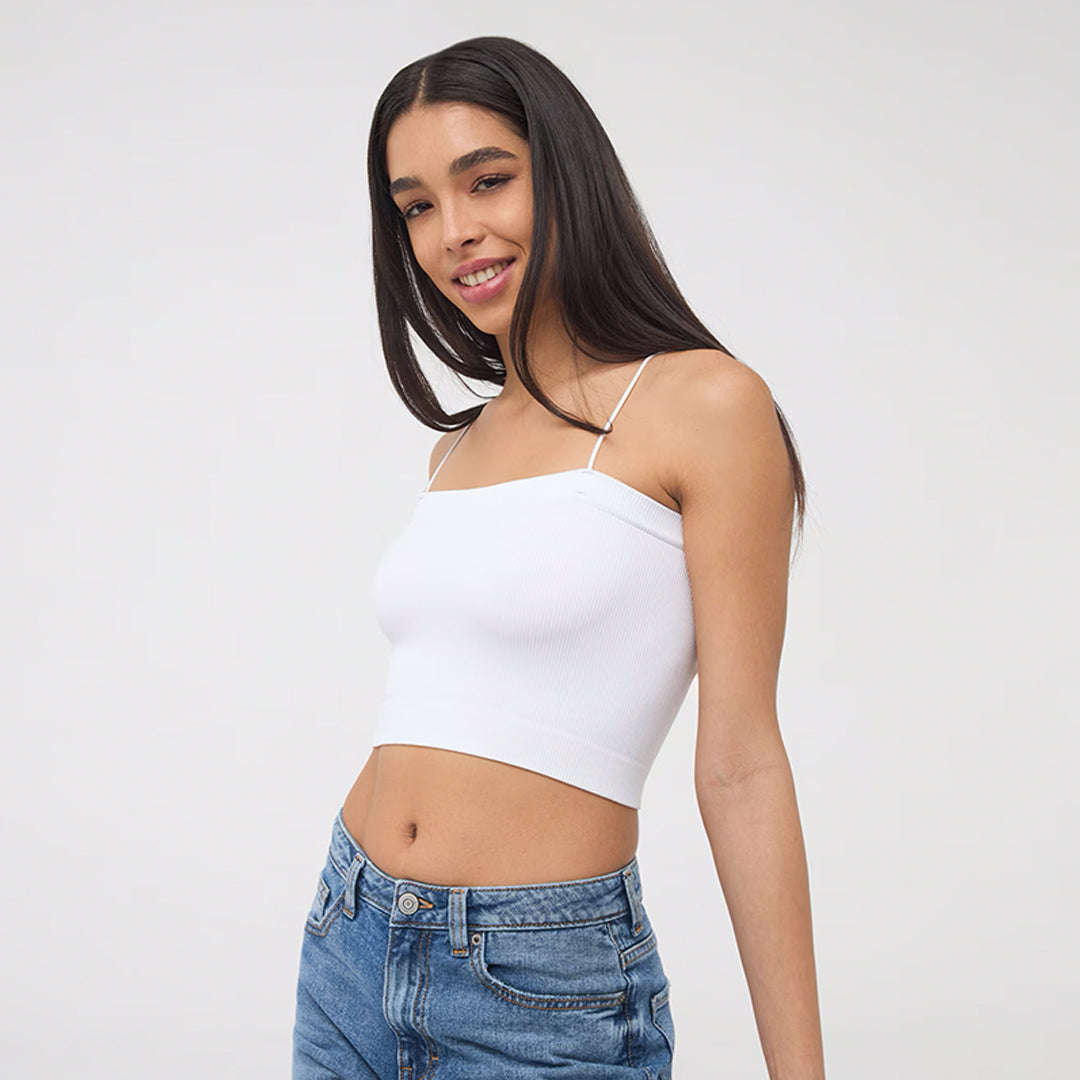 Thin Strap Bandeau Crop Top