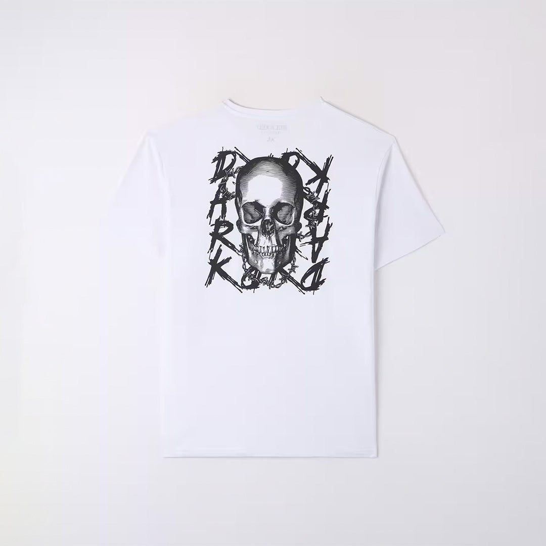 Double-Sided Skull Print Crew Neck T-Shirt