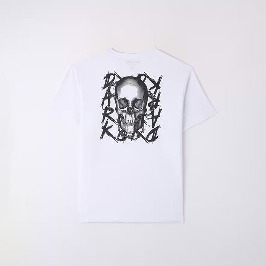 Double-Sided Skull Print Crew Neck T-Shirt