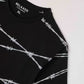All Over Barbed Wire Pattern Crew Neck T-Shirt