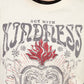 Wide T-Shirt with Print and Rock Writing