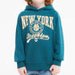 Varsity-Style Prints Hooded Sweatshirt