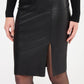 Leather Effect Skirt with Slit