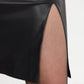 Leather Effect Skirt with Slit