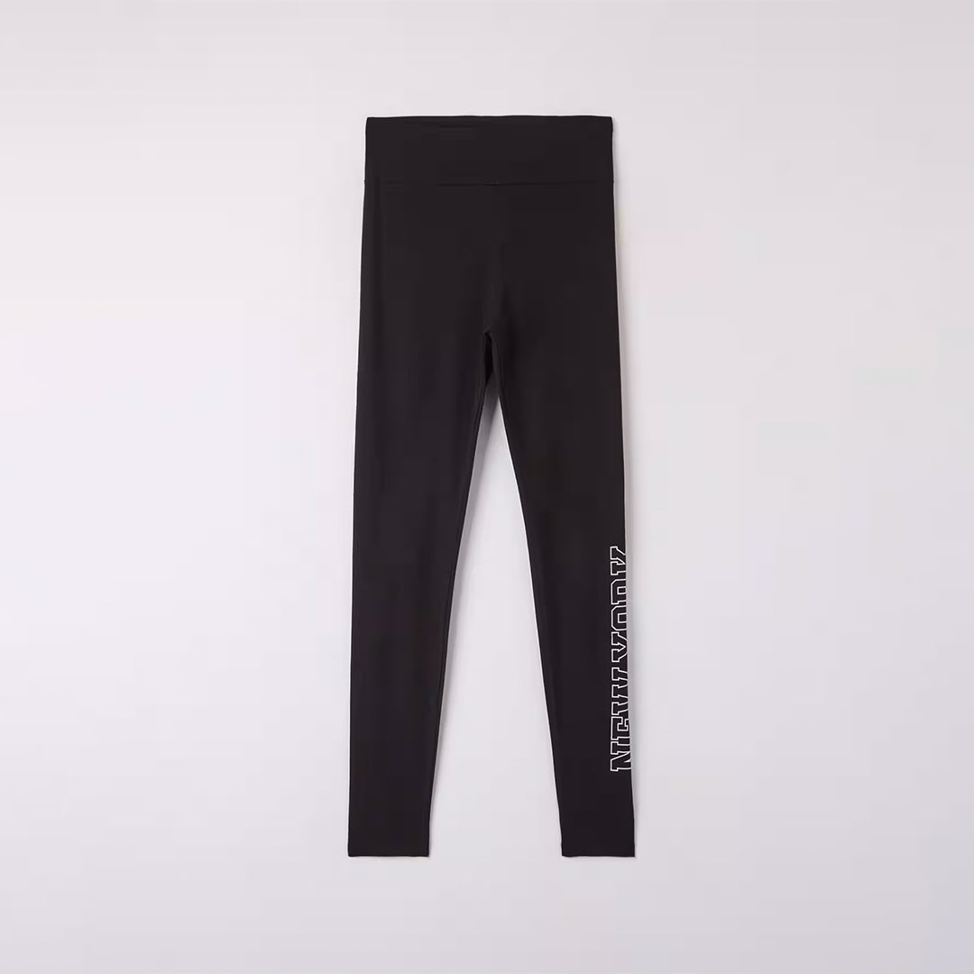 Long High-Waisted Leggings with Lettering