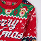 Jacquard Sweater with Red Christmas Writing