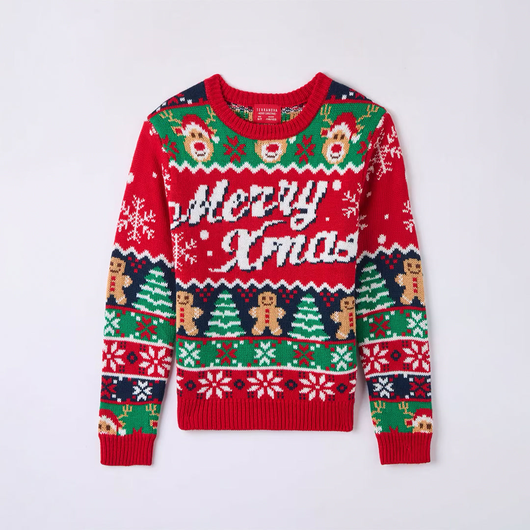 Jacquard Sweater with Christmas Writing