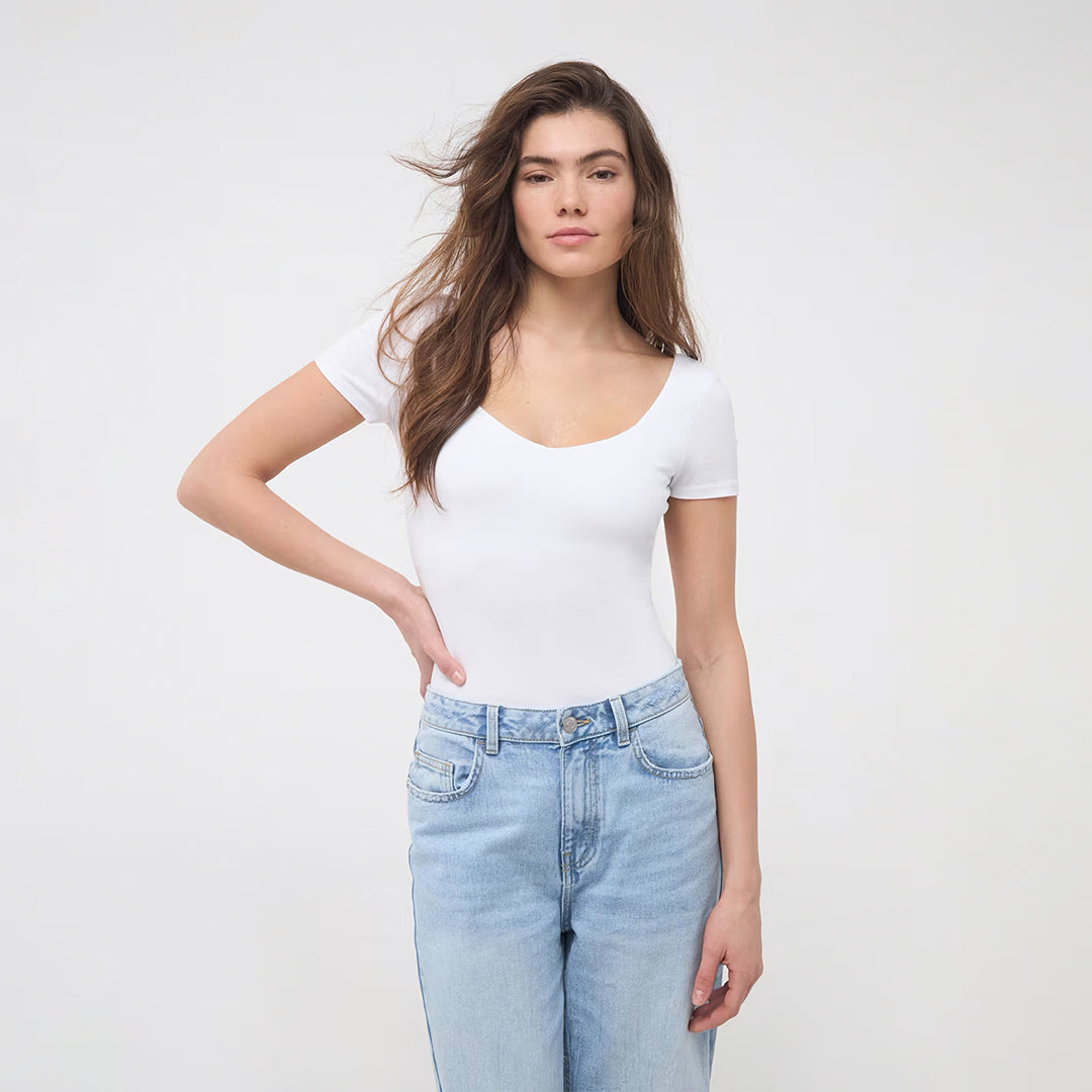 Crew Neck Short Sleeve Bodysuit