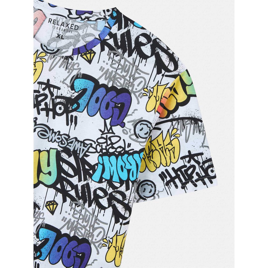 All-Over Graffiti Short Sleeve T-Shirt