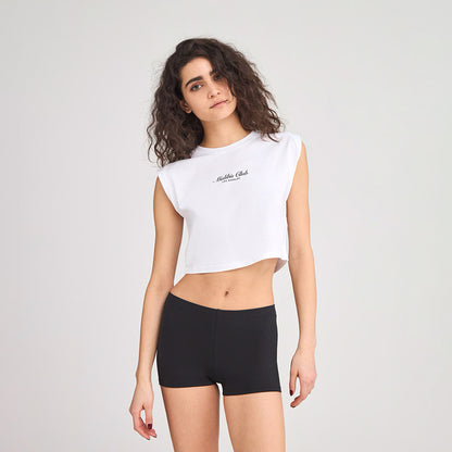 Crew Neck Short Sleeve Cropped T-Shirt