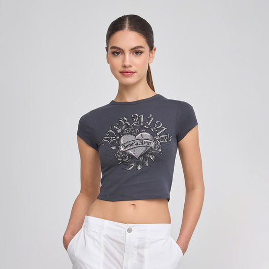 Crew Neck Cropped T-Shirt