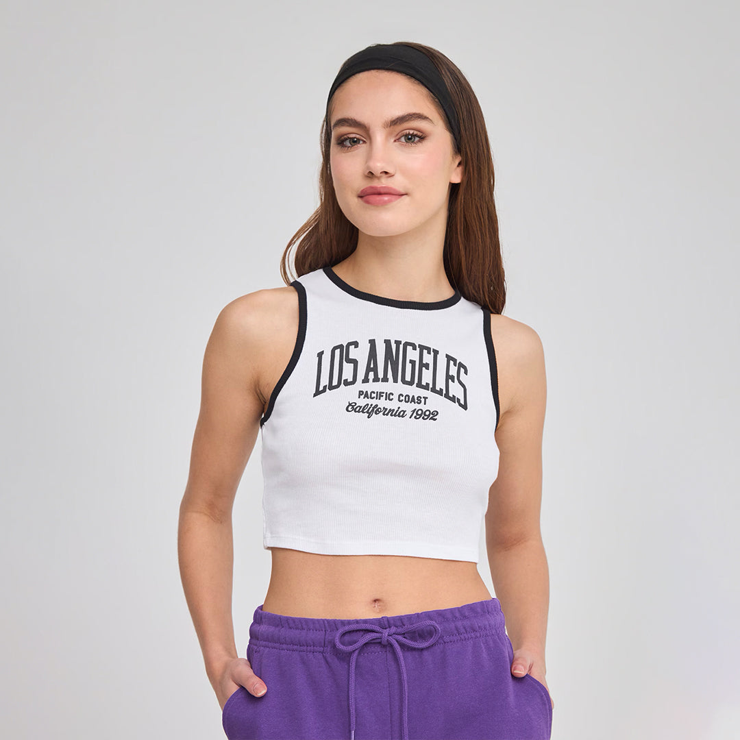 Wide Strap Cropped Tank Top