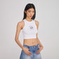 Crew Neck Wide Strap Cropped Tank Top