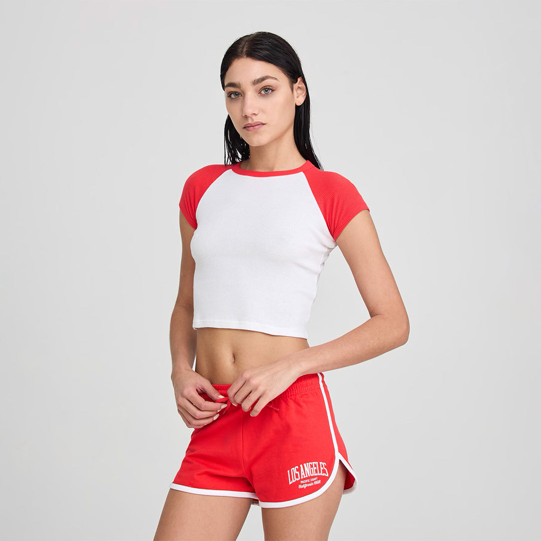 Drawstring Waist with Contrasting Profile Shorts