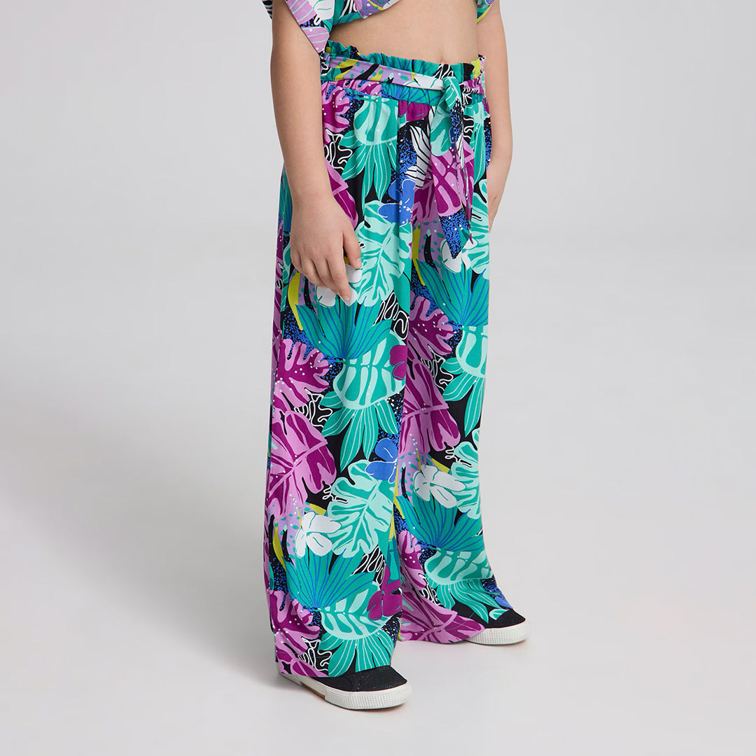 Elastic Waist with Knotted Closure Long Pants