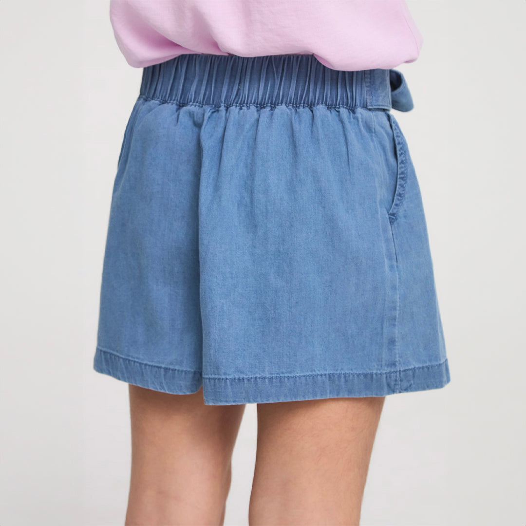 Chambray Fabric Shorts