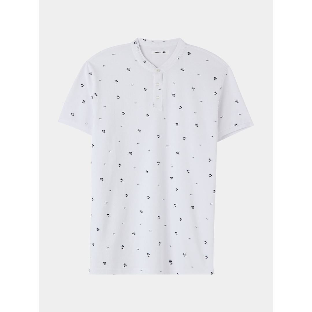 Micro Patterned Henley T-Shirt